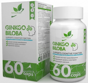 NaturalSupp Ginkgo Biloba (Гинкго билоба экстракт 50:1 - 120 мг элеутерококк экстракт 200 мг)