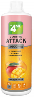 4Me Nutrition L-carnitine + Guarana ATTACK 3600 1000&nbsp;Мл