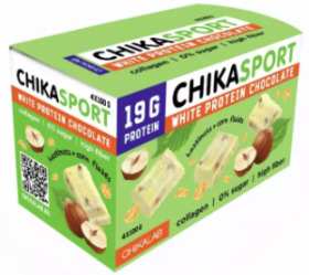 Bombbar CHIKALAB Шоколад белый с фундуком и кукурузными чипсами (4шт в уп) Упаковка 100&nbsp;г (превью)