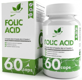 NaturalSupp FOLIC ACID (Витамин В9 (в форме фолиевой кислоты- 600 мкг) Витамин В6 ( в форме пиридоксина гидрохлорид - 4, 4мг) Витамин С (в форме аскорбиновой кислоты - 195 мг) (превью)