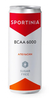 Sportinia ВСАА 6000 газированный Без сахара (12ж/б в уп) Упаковка 330&nbsp;Мл