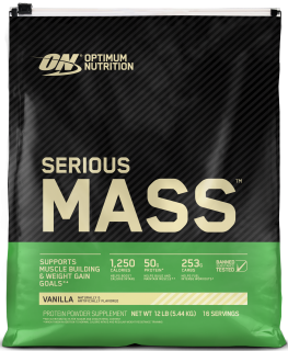 Optimum Nutrition Serious Mass 5455 г Vanilla дырочка заклеена (превью)