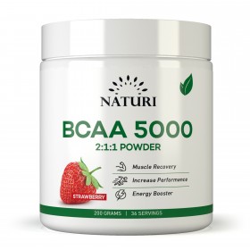 NATURI BCAA Powder 200 gr (Клубника) до 05,09,24 (превью)