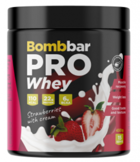 Bombbar Whey protein PRO 450 г Клубника со сливками без НДС