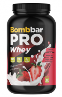 Bombbar Complex Whey PRO 900 г Клубника со сливками без НДС