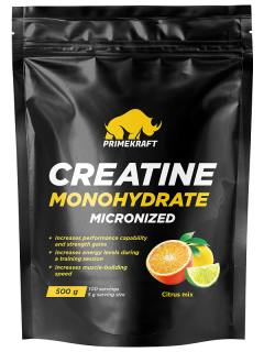 Prime Kraft Creatine Monohydrate дойпак 500 г со вкусом citrus mix (цитрусовый микс) без НДС