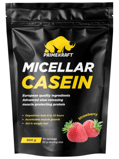 Prime Kraft MICELLAR CASEIN (спец. пищевой продукт СГР) 900 г Клубника без НДС