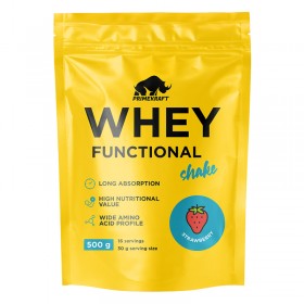 Prime Kraft Whey Functional Shake дойпак 500 г «Клубника» (Strawberry) без НДС (превью)