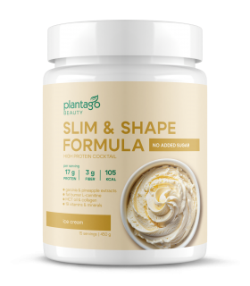 PLANTAGO Slim&Shape Formula коктейль протеиновый для похудения 450 г «Сливочное мороженое» без НДС (превью)